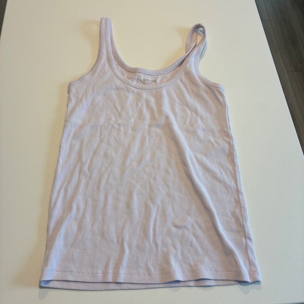 Old Navy Ribbed Tank Top Lavender Purple Spaghetti Strap Casual‎ large tall